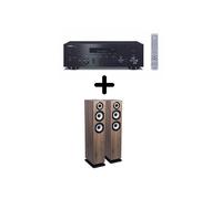 Amplificateur Hi-Fi Yamaha R-N600A Noir + une paire d'enceintes colonne Cabasse Java MC40 Chêne blanchie
