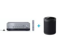 Amplificateur Hi-Fi Yamaha R-N800A Argent + une enceinte multiroom sans fil Yamaha MusicCast 20 WX-021 Noir