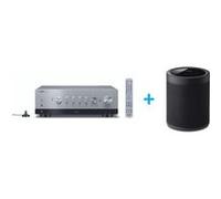 Amplificateur Hi-Fi Yamaha R-N800A Argent + une enceinte multiroom sans fil Yamaha MusicCast 20 WX-021 Noir Argent E