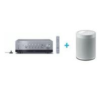 Amplificateur Hi-Fi Yamaha R-N800A Argent + une enceinte multiroom sans fil Yamaha MusicCast 20 WX-021 Blanc Argent E