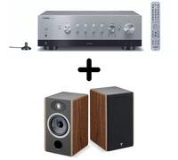 Amplificateur Hi-Fi Yamaha R-N800A Argent + une paire d'enceintes bibliothèque Focal Vestia N1 Bois foncé