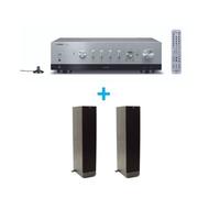 Amplificateur Hi-Fi Yamaha R-N800A Argent + une paire d'enceintes colonne Klipsch Series RF-82 MKII Noir