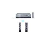 Amplificateur Hi-Fi Yamaha R-N800A Argent + une paire d'enceintes colonne Magnat Monitor S70 Noir