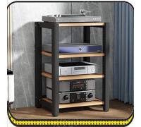 Amplificateur HiFi Home Cinéma sur pied, 4 niveaux, lecteur CD, armoire Ste (noyer clair, 4 niveaux) pour un son de qualité supérieure