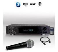 AMPLIFICATEUR HIFI & KARAOKE LTC ATM8000BT 5.2 - 4 x75W + 3 x20W Tuner FM Bluetooth USB + Câble Optique + MICRO