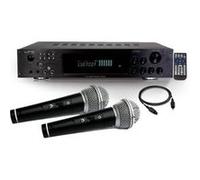 amplificateur hifi & karaoke ltc atm8000bt 5.2 / 4 x75w + 3 x20w tuner fm bluetooth usb + câble optique + micros