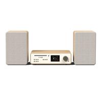 Pure Système stéréo Classic 100W, radio Internet DAB+/FM, Bluetooth, CD, Spotify – Blanc coton/chêne
