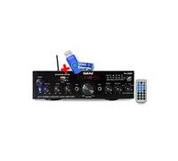 Amplificateur HIFI stéréo 2x 50W avec écran LCD - USB MP3 SD Bluetooth RADIO FM - 2 entrées MICROS - KARMA PA 2380BT+Clé USB 32G