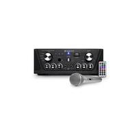 Amplificateur karaoké noir USB/SD/FM 160W + 1 Microphone filaire silver