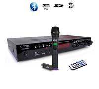 Amplificateur LTC ATM6000BT stéréo HIFI Karaoké 100W USB/SD/MP3/Bluetooth avec Microphone à main UHF sans fil