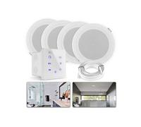 Power Dynamics Powerline A100W Pack Amplificateur Mural avec 4 Enceintes de Salle de Bain - 160 Watts