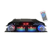 Amplificateur numérique 4 canaux, Puissance de crête de 1600 W, Compatible USB et Bluetooth, Mini chaîne Hi-FI numérique stéréo pour Home cinéma