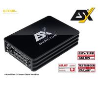 ESX Amplificateur numérique Compact Q-FOURv3 4 canaux Classe D | 4 x 100/120 Watt RMS @ 4/2 Ω de la série Quantum