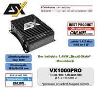 Amplificateur numérique ESX VX1000PRO mono classe D 1 canal 1250 watts RMS Power