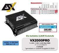 ESX VX2000PRO Mono Ultra Classe D Numérique 1 Canal Amplificateur 2200 Watt RMS