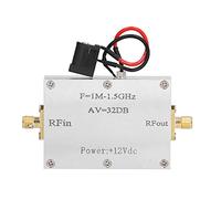 Amplificateur radiofréquence à faible bruit avec plage de 1 MHz à 1,5 GHz, gain de 32 dB et sortie de 10 dBm, préamplificateur de petit signal pour systèmes d'alimentation par