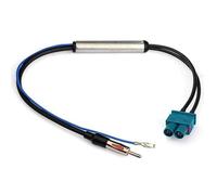 Amplificateur Signal Antenne Autoradio, Adaptateur Double Fakra-DIN avec Alimentation Parasite, Compatible avec Volkswagen, Compatible avec Audi BMW, pour Radio Audio HD
