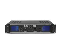 Amplificateur SKYTEC SPL 500 - 2x 250W, Égaliseur 3 Bandes, Prise Jack 3,5mm