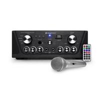 Amplificateur Skytronic karaoké noir USB/SD/FM 160W + 1 Microphone filaire silver
