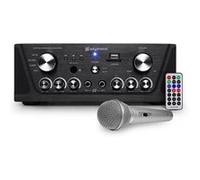 Amplificateur hi-fi SkyTronic Amplificateur karaoké noir USB/SD/FM 160W + 1 Microphone filaire silver