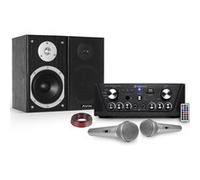 Amplificateur hi-fi Gefroy Amplificateur Skytronic karaoké USB/SD/FM 160W + 2 Enceintes HiFi 140W + 2 Micros silver