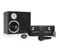 Amplificateur hi-fi Gefroy Amplificateur Skytronic karaoké USB/SD/FM 160W + 2 Enceintes HiFi 140W + Micro noir