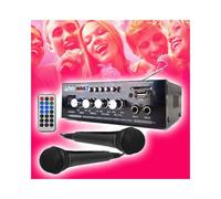 Amplificateur Soirée Karaoke 50W - Stéréo - USB/BLUETOOTH/SD/ RADIO FM + Télécommande + 2 Micros