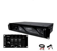 Amplificateur sono + Table de mixage - IBIZA - MY DEEJAY AX-1000 / MIX-800 - 2 x 500W - 1000W total - Table 3 voies