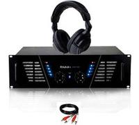 Amplificateur sono Dj 2 x 600W Max IBIZA SOUND AMP-800 + Casque Audio et Câble RCA de liaison