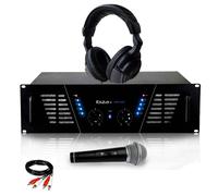Amplificateur sono Dj 2 x 600W Max IBIZA SOUND AMP-800 + Casque Audio + MICRO et Câble RCA de liaison