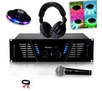 Amplificateur sono Dj 2 x 600W Max IBIZA SOUND AMP-800 + Effet UFO OVNI + Casque Audio + MICRO et Câble RCA