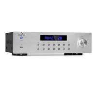 Amplificateur Stéréo 4 Zones - AUNA - AV2-CD850BT - 8 x 50W RMS - Bluetooth - USB - Design Rétro Argent