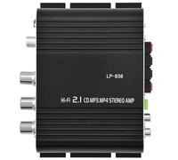 Amplificateur Stéréo Bass Auto Car Home Audio Amplificateur de puissance Amplificateur numérique Mini HiFi 2.1(Noir)