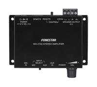 Amplificateur stéréo Hi-Fi compact Fonestar WA-2150 pour 2 x 15 W avec entrée microphone et ligne auxiliaire, haute fiabilité