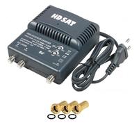Amplificateur TNT 2 Sorties Gain 25dB + 3 Fiches F HDSAT Gris