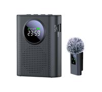Amplificateur Vocal avec Microphone Cravate Sans Fil, Système de Haut-Parleur Portable PA avec Affichage LED pour Enseignant, Guide Touristique