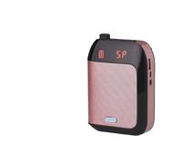 Amplificateur Vocal Filaire/sans Fil 2.4G 15W, Portable For L'enseignement, Guide Touristique, TF UDisk, Haut-parleur De Microphone Mégaphone pour l'enseignement(Pink-Wired)