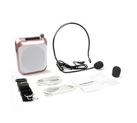 Amplificateur Vocal Mégaphone Booster Microphone Mini Haut-parleur Portable Micro Professionnel Avec FM For Les Guides Touristiques Des Enseignants pour l'enseignement(Pink)