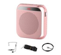 Amplificateur vocal portable - 2200 mAh - Haut-parleur rechargeable avec casque filaire - Système PA - Pour salle de classe, entraîneur, guide de voyage, réunions, fitness