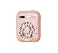 Amplificateur Vocal Portable, Mégaphone, Haut-Parleur Audio avec Microphone, Rechargeable, pour Enseignants, Rose