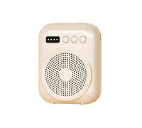 Amplificateur Vocal Portable, Mégaphone, Haut-Parleur Audio avec Microphone, Rechargeable, pour Enseignants, Couleur Beige