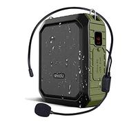 Amplificateur vocal portable, SHIDU Amplificateur vocal personnel 18W avec microphone filaire, casque, haut-parleur Bluetooth étanche,système de sonorisation rechargeable pour l'extérieur,enseignants