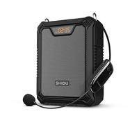 Amplificateur Vocal,SHIDU 30W Voice Loudspeaker Haut-Parleur Bluetooth avec Micro sans Fil UHF et Micro Filaire Casque IPX6 Système de sonorisation Rechargeable étanche pour Les Enseignants,extérieur