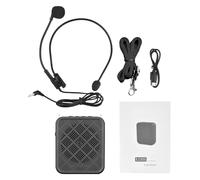 Amplificateur vocal, système PA portable avec microphone et haut-parleur filaire pour les guides et salles de classe des enseignants (Noir)