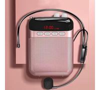 Amplificateur Voix Portable avec Microphone Casque 2400mAh LED Amplificateur de Voix pour Enseignants Système de Sonorisation Puissant pour Guides Micro Haut Parleur pour Réunion Classe, Rose