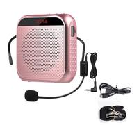 Amplificateur Voix Portable pour Enseignants,2200mAh,5W USB U Disk/TF,Rechargeable PA Système de sonorisation,pour Enseignants,Réunion,Entraîneurs, Présentateurs,Touristique-Rosa