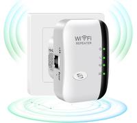 Amplificateur Wi-Fi, Répéteur Wi-Fi 300 Mbit/S 2,4 Ghz, Mode Répéteur/Ap Et Wps,Couvre Jusqu'À 3650 Sq.Ft Et 35+ Appareils (Blanc)[Z333]