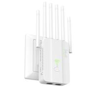 Amplificateur WiFi, 1200 Mbit/s WiFi Répéteur WiFi Booster, Double Bande 5 GHz + 2,4 GHz, Repeteur Wi-FI 6 Antennes, Wi-FI Extender avec Toutes Les Box Internet, Wi.FI Range Extender Mit LAN/WAN Port