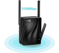 Amplificateur WiFi Puissant sans Fil -Répéteur WiFi 2100 Mbps 5GHz & 2.4GHz Dual Bande, WiFi Extender avec 1 Port Ethernet,Booster WiFi Facile à Installer avec WPS, Couvrir Le Signal jusqu'à 200m²