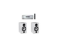 Amplificateur Yamaha R-S202D Argent + Paire d'enceintes bibliothèque Cabasse Antigua MT32/2 Blanc